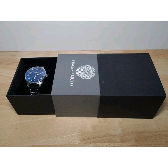 Vince Camuto Aldo Blue face Men’s Watch Black Band New In Box main image 5